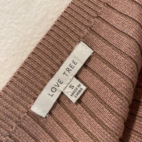 Crossover Tie Open Back Sweater by Love Tree – Light Brown (Size Small) - Picture 6 of 8